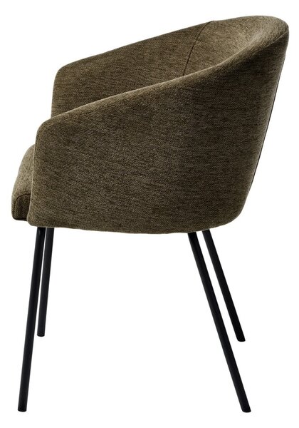 Sedia da pranzo color kaki in imbottito con braccioli Easton – Unique Furniture