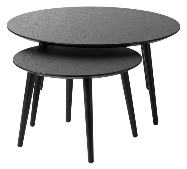 Tavolini rotondi neri in set di 2 pezzi ø 88 cm Adda - Unique Furniture