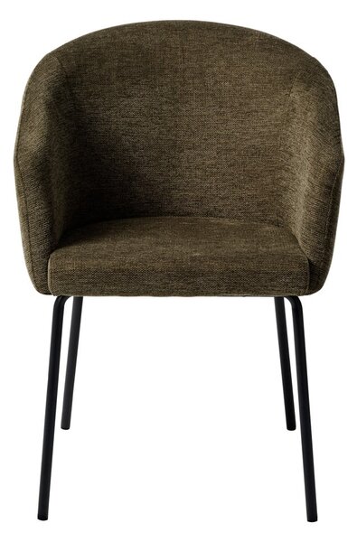 Sedia da pranzo color kaki in imbottito con braccioli Easton – Unique Furniture