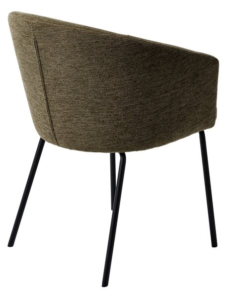 Sedia da pranzo color kaki in imbottito con braccioli Easton – Unique Furniture