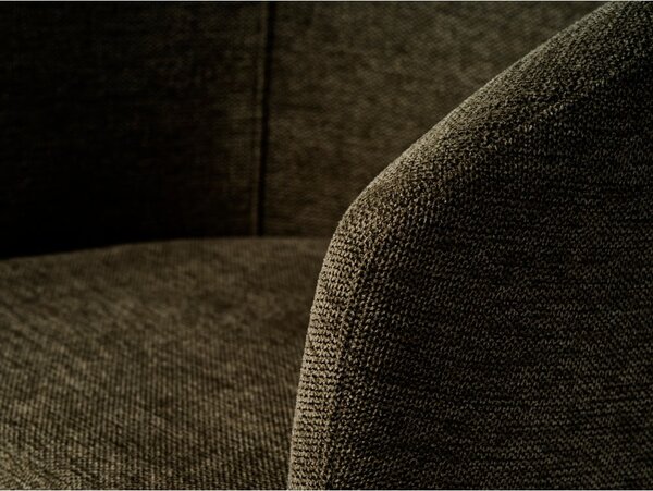 Sedia da pranzo color kaki in imbottito con braccioli Easton – Unique Furniture
