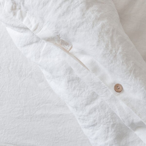 Set bianco per letto matrimoniale (copripiumino e federe) 240x220 cm - Linen Tales