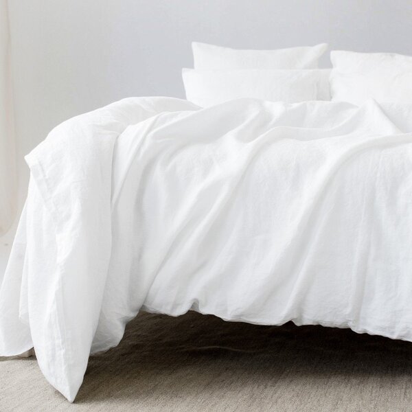 Set bianco per letto matrimoniale (copripiumino e federe) 240x220 cm - Linen Tales