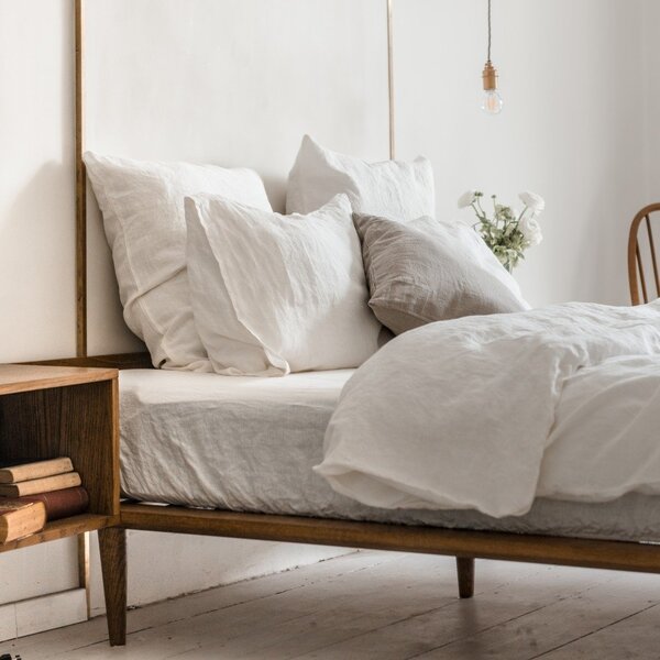 Set bianco per letto matrimoniale (copripiumino e federe) 240x220 cm - Linen Tales