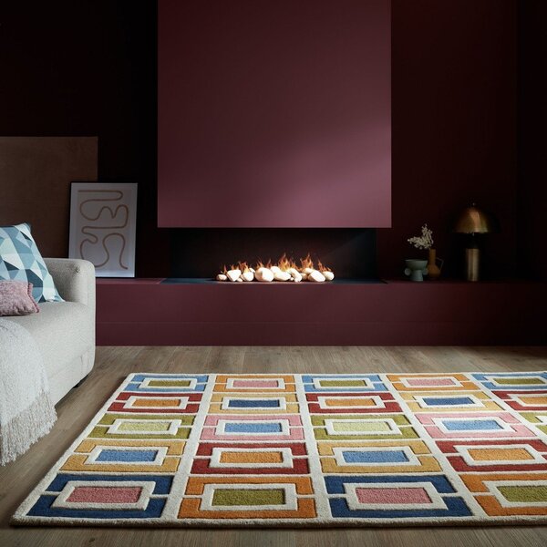 Tappeto in lana tessuto a mano 200x290 cm Retro Blocks - Flair Rugs