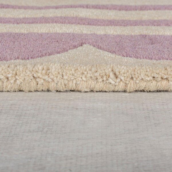 Tappeto in lana tessuto a mano di colore viola-naturale 160x230 cm Lois Scallop - Flair Rugs