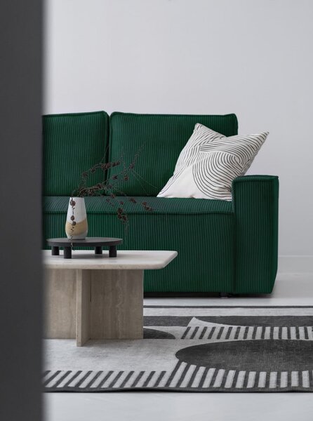 Divano letto angolare in velluto a coste verde scuro Brave Dave - Miuform