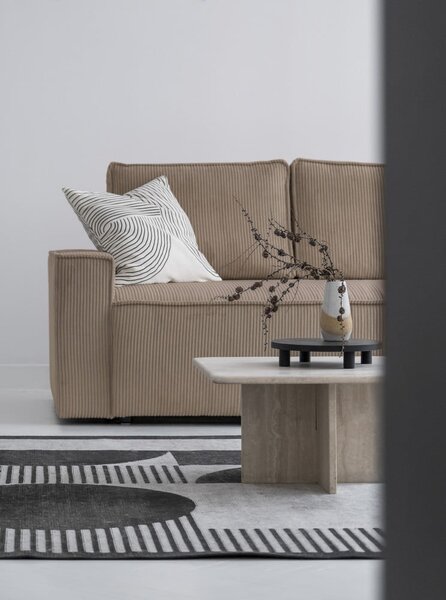Divano letto angolare in velluto a coste beige Brave Dave - Miuform