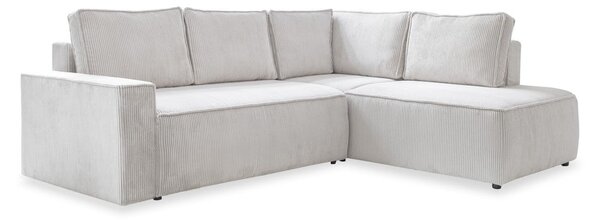 Divano letto angolare in velluto a coste bianco Brave Dave - Miuform