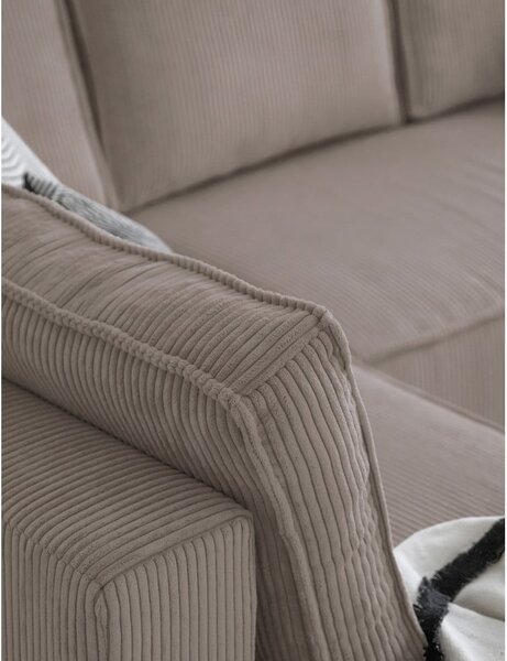 Divano letto angolare in velluto a coste beige Brave Dave - Miuform