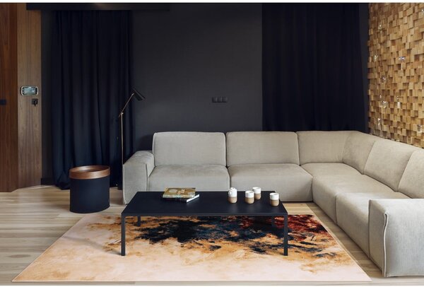 Tappeto in lana 133x180 cm Burst dark beige - Agnella