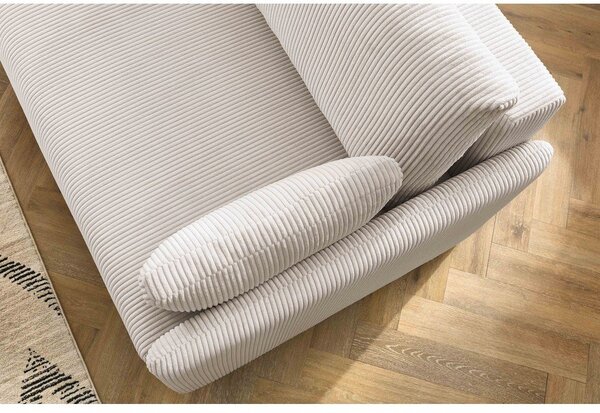Divano beige allungabile con rivestimento in velluto a coste 211 cm Marcel – Bobochic Paris