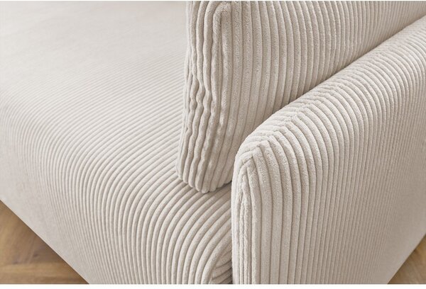 Divano beige allungabile con rivestimento in velluto a coste 211 cm Marcel – Bobochic Paris