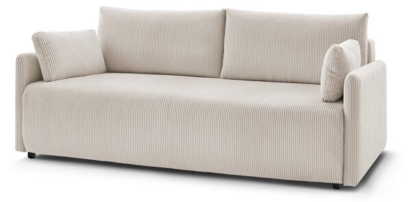 Divano beige allungabile con rivestimento in velluto a coste 211 cm Marcel – Bobochic Paris