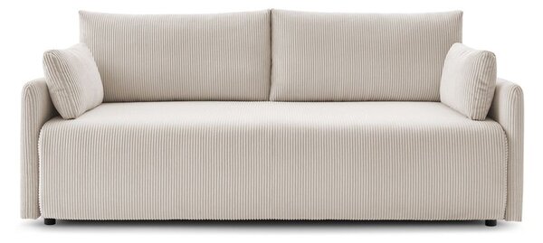Divano beige allungabile con rivestimento in velluto a coste 211 cm Marcel – Bobochic Paris