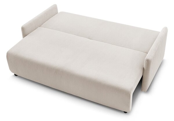 Divano beige allungabile con rivestimento in velluto a coste 211 cm Marcel – Bobochic Paris