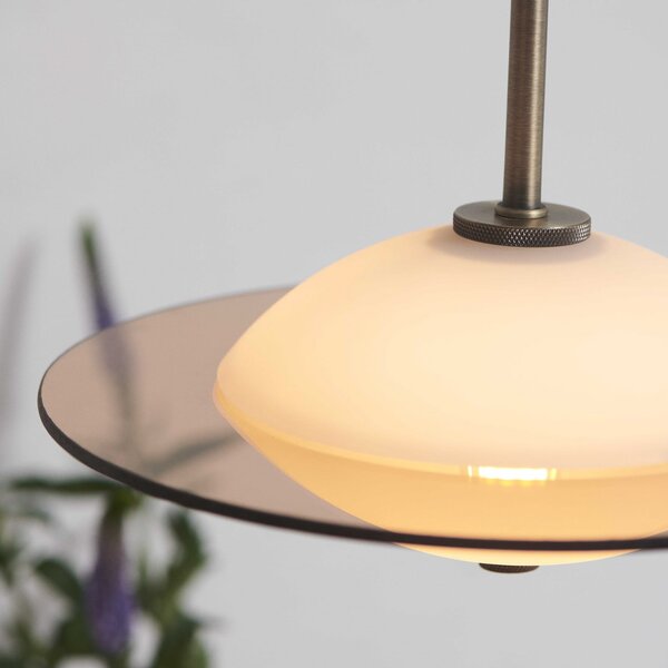 Lampada a sospensione Halo Design, ORBIT, dimmerabile, Bronzo / Ottone anticato, Soggiorno, Vetro, Design