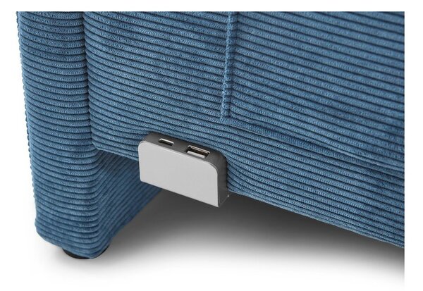 Letto da bambini con sponde blu imbottito con contenitore con rete inclusa 140x200 cm Cool – Meise Möbel