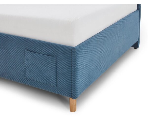 Letto da bambini con sponde blu imbottito con contenitore con rete inclusa 140x200 cm Cool – Meise Möbel