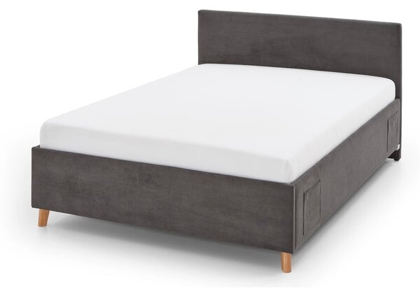 Letto da bambini color antracite imbottito con contenitore con rete inclusa 120x200 cm Cool – Meise Möbel