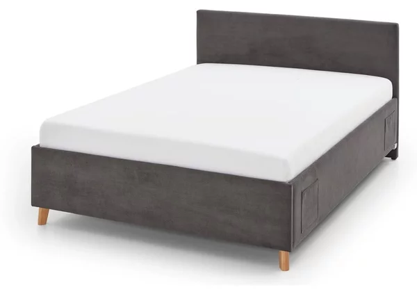 Letto da bambini color antracite imbottito con contenitore con rete inclusa 120x200 cm Cool – Meise Möbel