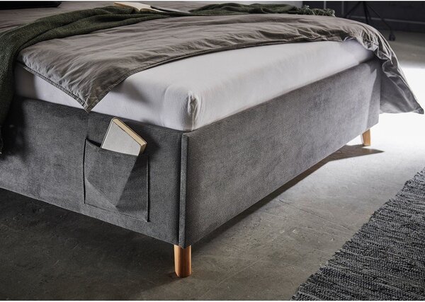 Letto da bambini color antracite imbottito con contenitore con rete inclusa 120x200 cm Cool – Meise Möbel