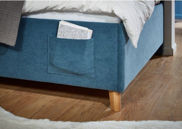 Letto da bambini con sponde blu imbottito con contenitore con rete inclusa 140x200 cm Cool – Meise Möbel