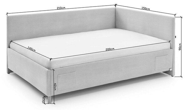 Letto da bambini con sponde blu imbottito con contenitore con rete inclusa 140x200 cm Cool – Meise Möbel