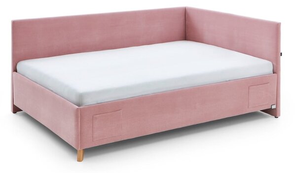 Letto da bambini con sponde rosa imbottito con contenitore con rete inclusa 120x200 cm Cool – Meise Möbel