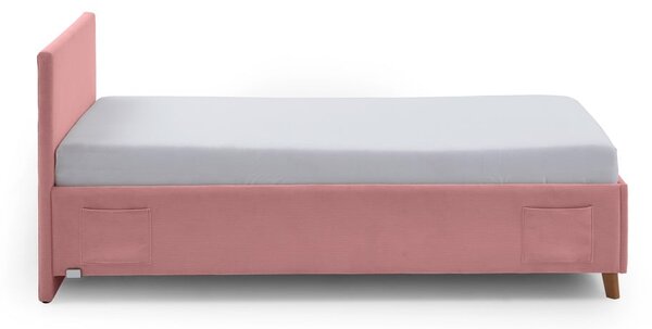 Letto da bambini rosa imbottito con contenitore con rete inclusa 90x200 cm Cool – Meise Möbel