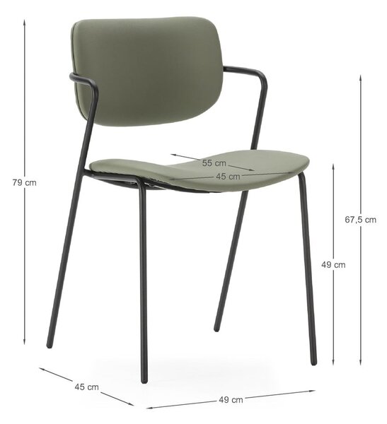 Set di sedie da pranzo kaki 2 pz Maika - Marckeric