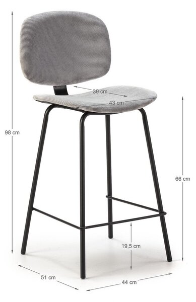 Set di sgabelli da bar grigio chiaro 2pz (altezza seduta 66 cm) Arus - Marckeric