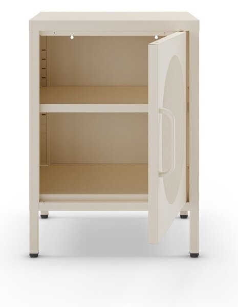 Comodino in metallo color crema Diora - Marckeric