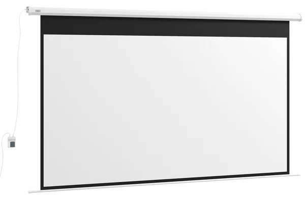 HOMCOM Telo per Proiettore 120" 16:9 Motorizzato con Telecomando, Fissaggio a Muro e Soffitto, Bianco|Aosom