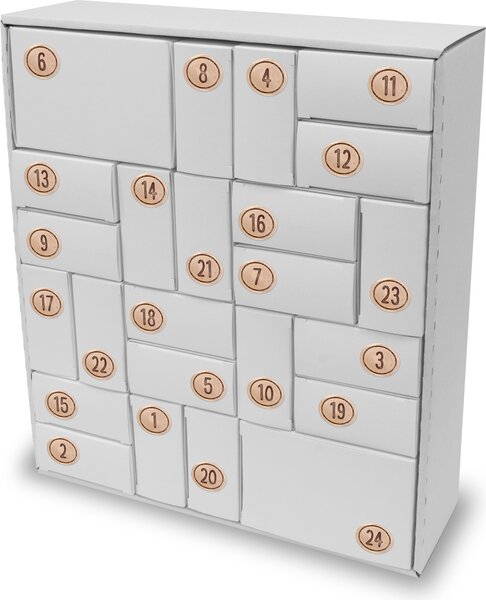 Itenga SET Calendario dell'Avvento per riempire il mix di cuboidi (bianco) + adesivo Z51