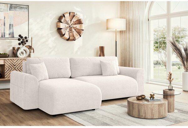 Divano angolare bianco allungabile (con composizione variabile) Lorine – Ropez
