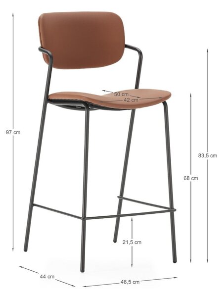 Set di sgabelli da bar color mattone in set da 2 (altezza seduta 68 cm) Maika - Marckeric