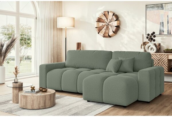 Divano angolare verde chiaro allungabile (con composizione variabile) Luki – Ropez
