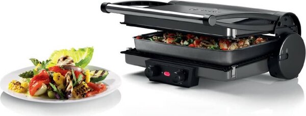 Bosch Bistecchiera Elettrica Doppia Piastra Antiaderente Potenza 2000 Watt colore Argento - TCG4215