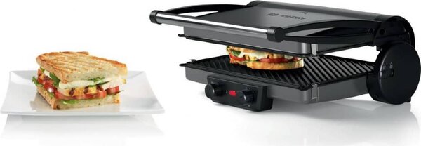 Bosch Bistecchiera Elettrica Doppia Piastra Antiaderente Potenza 2000 Watt colore Argento - TCG4215