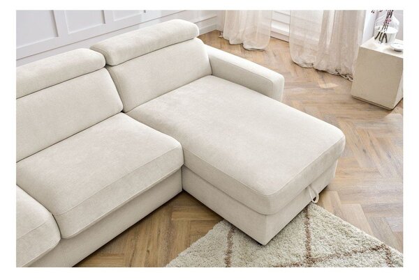 Divano angolare color crema allungabile (con composizione variabile) Monaco – Bobochic Paris
