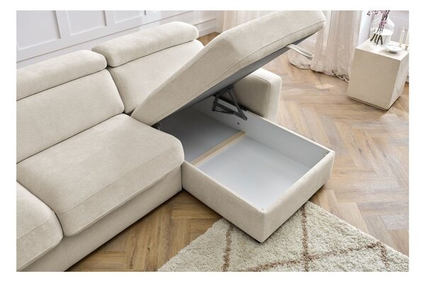 Divano angolare color crema allungabile (con composizione variabile) Monaco – Bobochic Paris