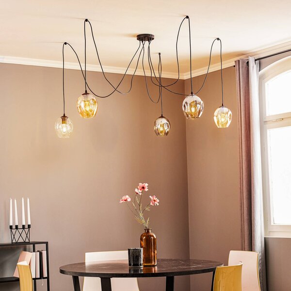 Lampada a sospensione in vetro Starla EMIBIG LIGHTING, dimmerabile, Nero, Soggiorno / Sala da pranzo, Vetro, Moderno, Lampada a sospensione