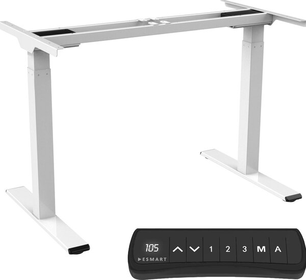 ESMART ERX-122W Bianco Struttura ergonomica per scrivania in piedi/seduti Regolabile elettricamente in altezza in modo continuo da 71 a 120 cm 3 memorie di attività Montaggio rapido