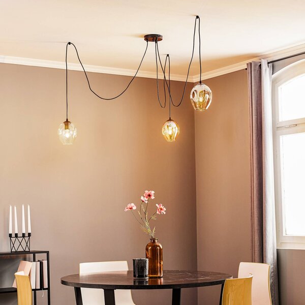 Lampada a sospensione in vetro Starla EMIBIG LIGHTING, dimmerabile, Nero, Soggiorno / Sala da pranzo, Vetro, Moderno, Lampada a sospensione