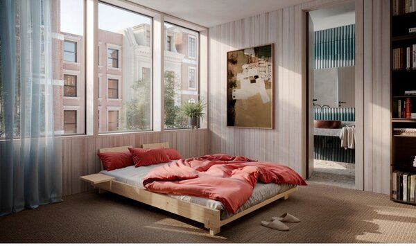 Letto matrimoniale marrone in pino massiccio con rete inclusa 160x200 cm Social – Karup Design