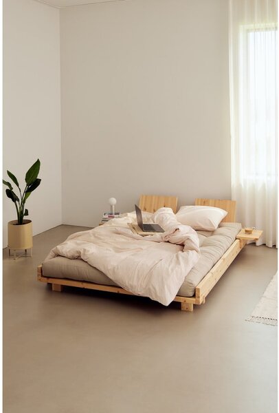 Letto matrimoniale marrone in pino massiccio con rete inclusa 160x200 cm Social – Karup Design