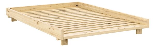 Letto matrimoniale in legno di pino con rete color naturale 180x200 cm Social Bed - Karup Design
