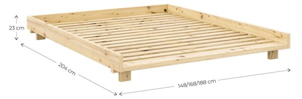 Letto matrimoniale in legno di pino con rete color naturale 180x200 cm Social Bed - Karup Design