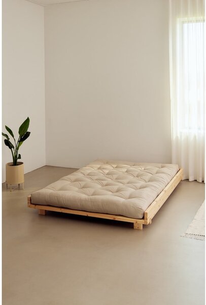 Letto matrimoniale in legno di pino con rete color naturale 180x200 cm Social Bed - Karup Design
